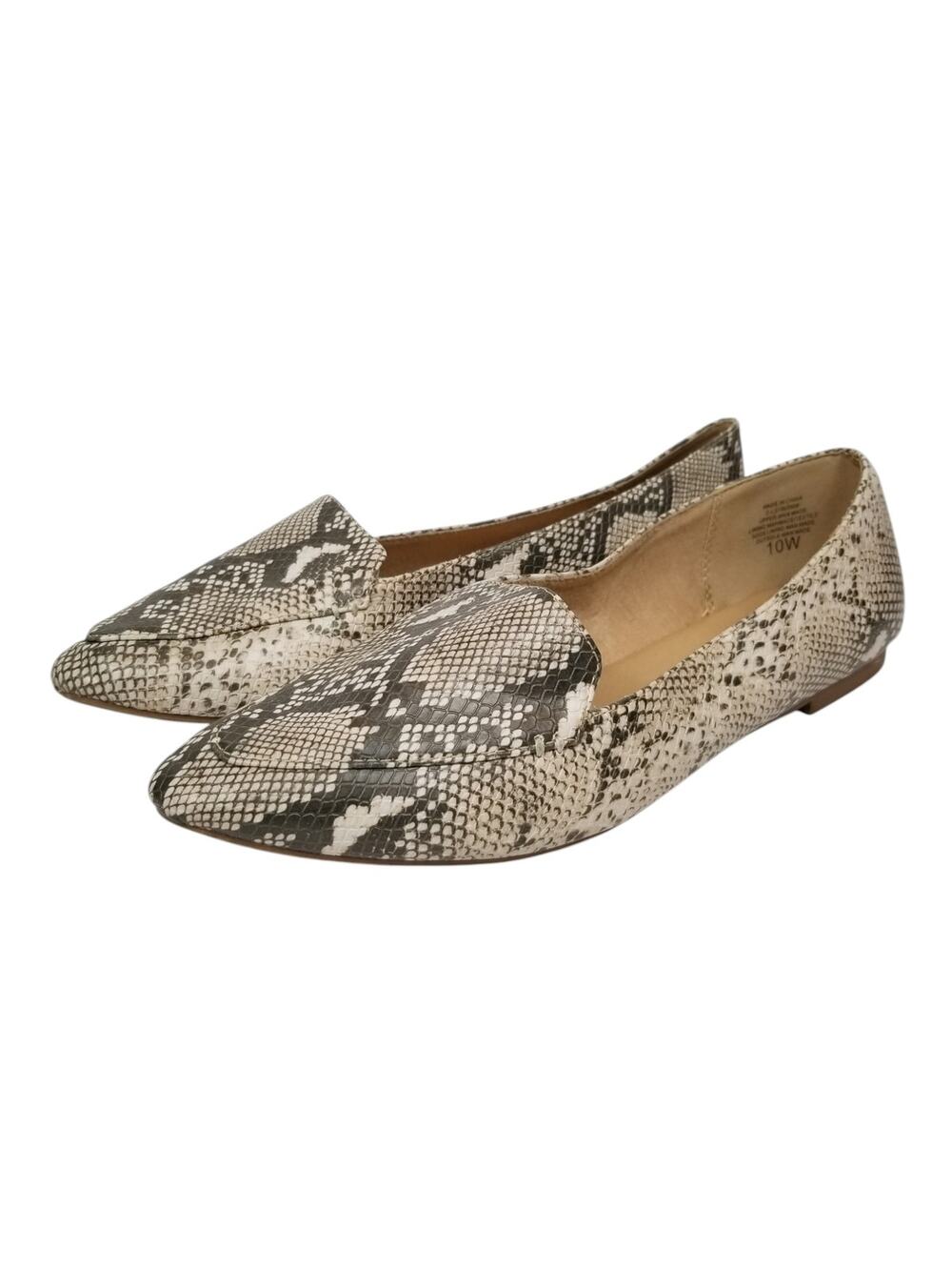 Coconuts by Matisse Women's Snake Print Pointed Toe Loafer Flats Size 10W